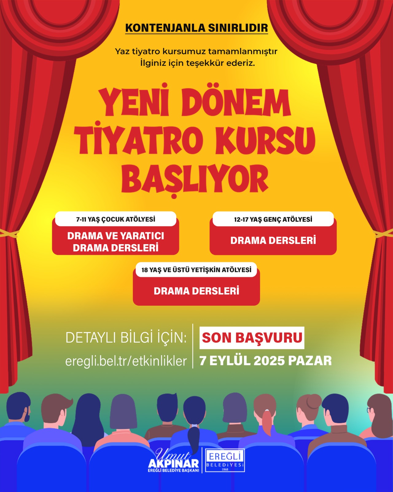 Yeni Dönem Tiyatro Kursu Başlıyor...