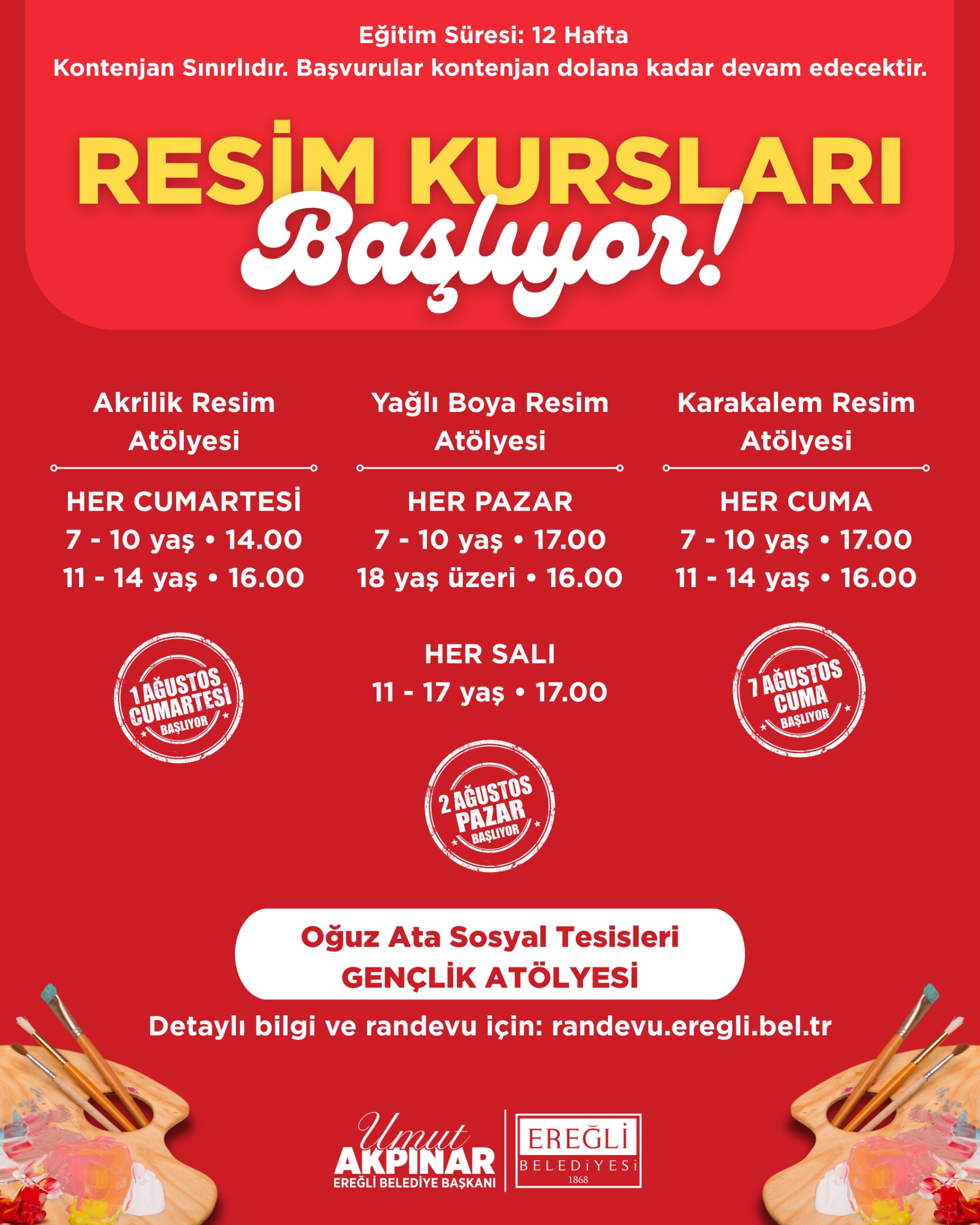 Resim Kursları Başlıyor