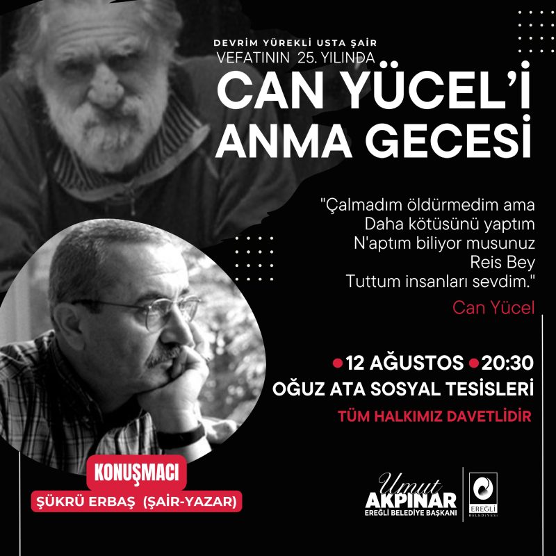 Devrim Yürekli Usta Şairimiz Can Yücel'i Anma