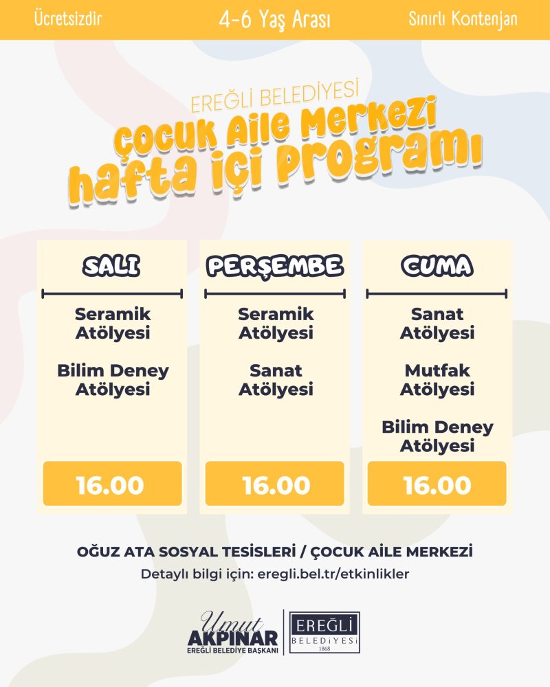 Çocuk Aile Merkezi Atölye Etkinlikleri 