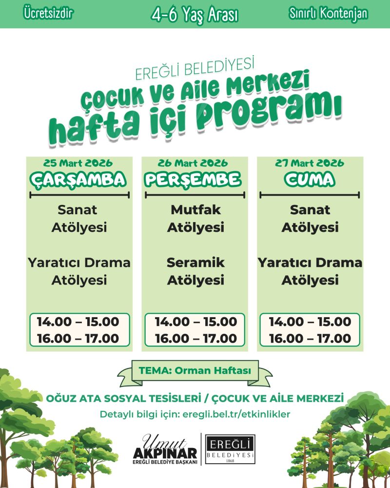 Çocuk ve Aile Merkezi Hafta İçi Atölye Etkinlikleri