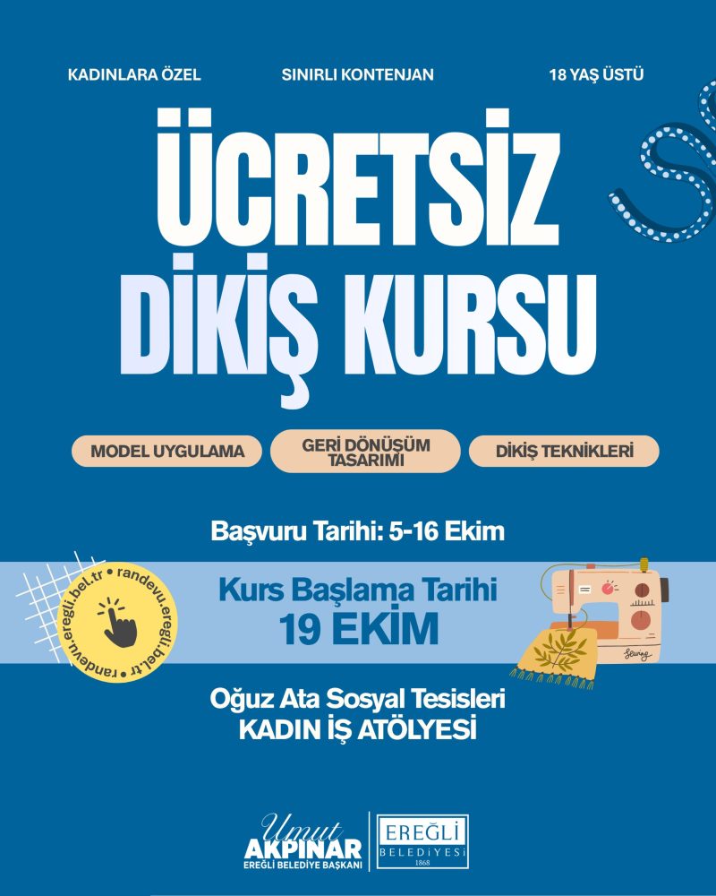 Ücretsiz Dikiş Kursu 