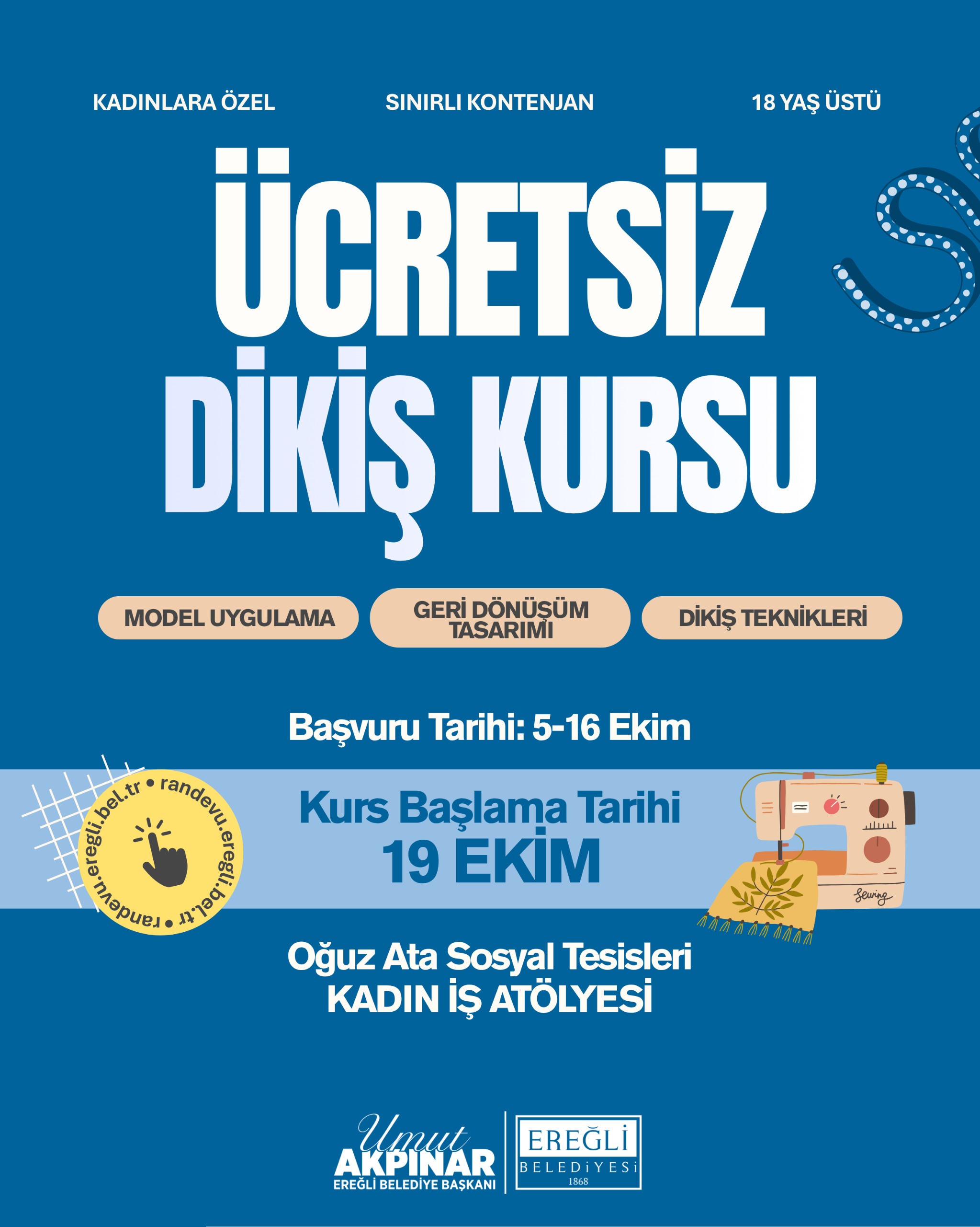 Ücretsiz Dikiş Kursu 